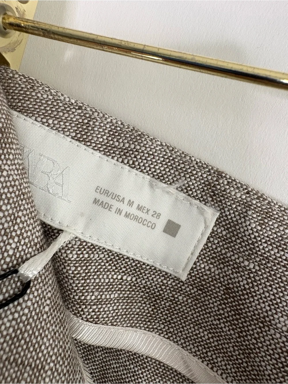 NWT ZARA 100% Linen Pleated Wide-leg Dress Pants Gray Minimalist